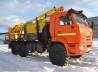 Буровая установка на шасси КАМАЗ-43118 с компрессорной станцией Atlas Copco XAHS 450 с ПЖД на модернизированной гидравлической системе нового образца в зимнем исполнении